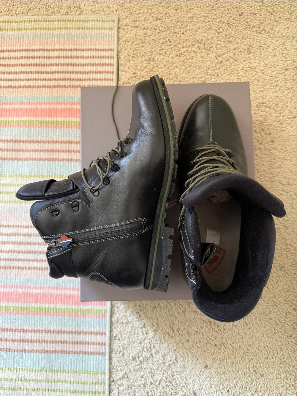 Rossignol 10 Men's Black Leather Lace-Up Boots